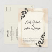 Faire invitation de mariage à feuille vert foncé (Devant / Derrière)