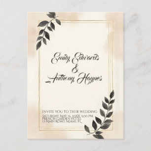 Faire invitation de mariage à feuille vert foncé