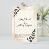 Faire invitation de mariage à feuille verte foncée (Debout devant)