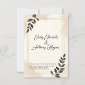 Faire invitation de mariage à feuille verte foncée (Devant)