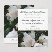 Faire invitation de mariage à fleurs blanches élég (Devant / Derrière)