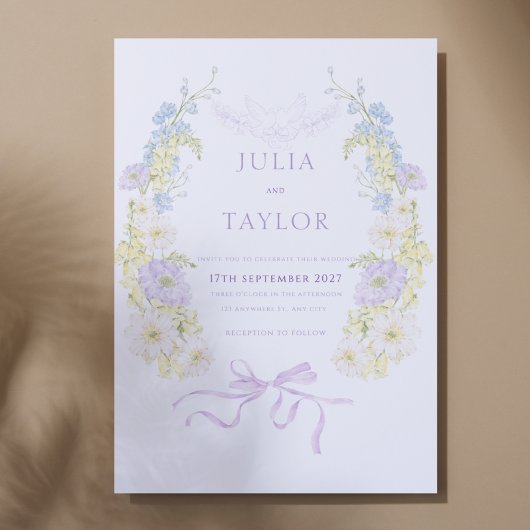 Faire invitation de mariage à fleurs – Élégant et 