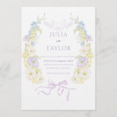 Faire invitation de mariage à fleurs – Élégant et  (Devant)