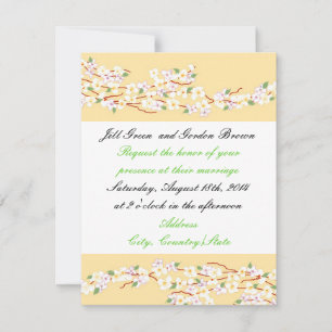 Faire invitation de mariage à fleurs jaunes élégan