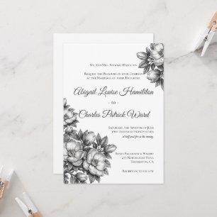 Faire invitation de mariage à la fleur de magnolia