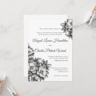 Faire invitation de mariage à la fleur de magnolia