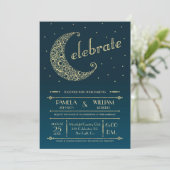 Faire invitation de mariage à la lune élégante (Debout devant)