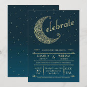 Faire invitation de mariage à la lune élégante (Devant / Derrière)