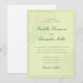 Faire invitation de mariage à la palme verte éléga (Devant / Derrière)