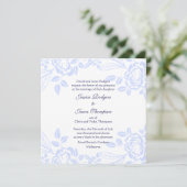 Faire invitation de mariage à la rose bleue douce (Debout devant)