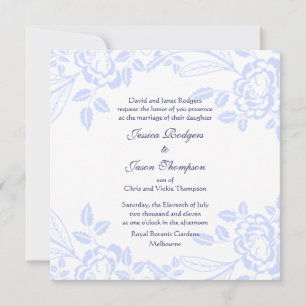 Faire invitation de mariage à la rose bleue douce