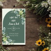 Faire invitation de mariage à la sauge verte