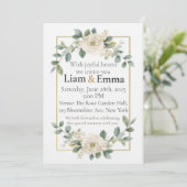 Faire invitation de mariage à la verdure de rose b (Debout devant)