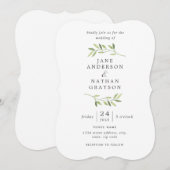 Faire invitation de mariage à l'aquarelle de feuil (Devant / Derrière)