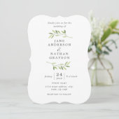 Faire invitation de mariage à l'aquarelle de feuil (Debout devant)