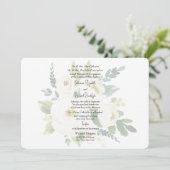Faire invitation de mariage à l'aquarelle de rose (Debout devant)