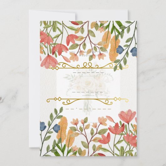 Faire invitation de mariage à l'aquarelle florale (Devant)