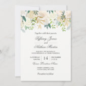 Faire invitation de mariage à l'aquarelle florale (Devant)