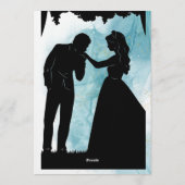 Faire invitation de mariage à l'aquarelle sarcelle (Dos)