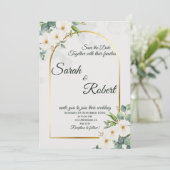 Faire invitation de mariage à l'arche florale blan (Debout devant)