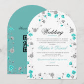 Faire invitation de mariage à l'arche florale sarc (Devant / Derrière)