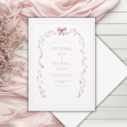 Faire invitation de mariage à l'arche florale vint