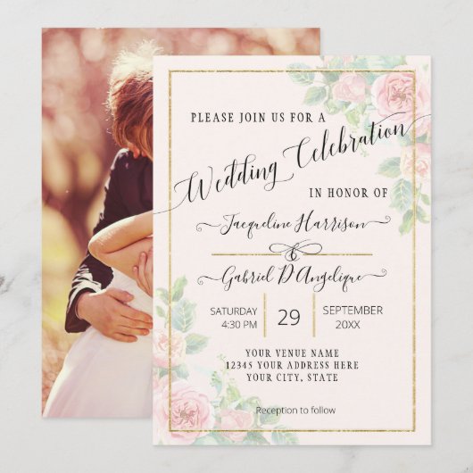 Faire Invitation de Mariage à l'Eau avec Écriture (Devant / Derrière)