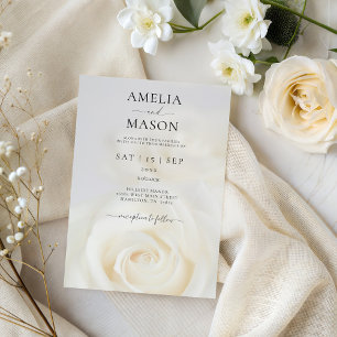Faire invitation de mariage à l'écriture Rose Blan