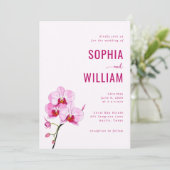 Faire invitation de mariage à l'orchidée rose (Debout devant)