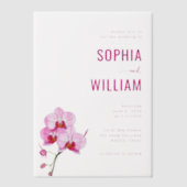 Faire invitation de mariage à l'orchidée rose (Recto)