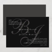 Faire invitation de mariage à monogramme (Devant / Derrière)