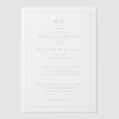 Faire invitation de mariage à monogramme noir (Recto)