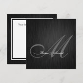 Faire invitation de mariage à monogramme noir (Devant / Derrière)