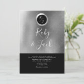 Faire invitation de mariage à monogramme noir (Debout devant)