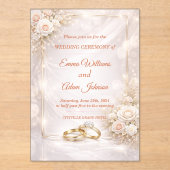 Faire invitation de mariage à motif floral doux (Recto)