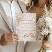 Faire invitation de mariage à motif floral doux