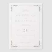 Faire invitation de mariage à motif floral noir (Recto)