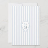 Faire invitation de mariage à rayures bleues et bl (Dos)