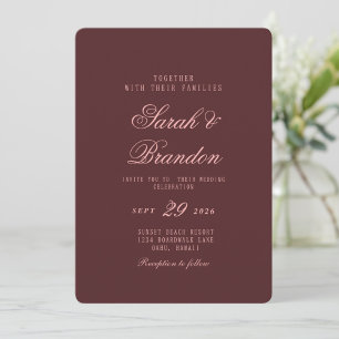 Faire invitation de mariage à script minimaliste c