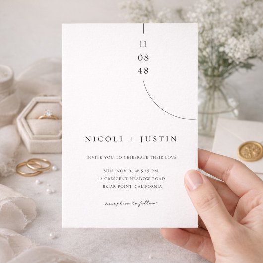 Faire invitation de mariage à typographie minimale