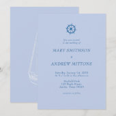 Faire invitation de mariage à voile élégante (Devant / Derrière)