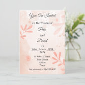 Faire invitation de mariage, aquarelle rose (Debout devant)