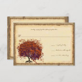 Faire invitation de mariage arbre à coeur prune co (Devant / Derrière)