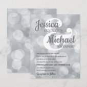 Faire invitation de mariage argentée scintillante (Devant / Derrière)