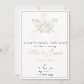 Faire invitation de mariage au champagne en or