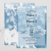 Faire invitation de mariage au cyanotype de fleur  (Devant / Derrière)