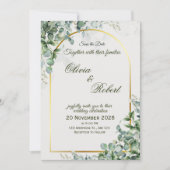 Faire invitation de mariage au eucalyptus (Devant)