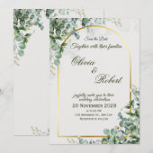 Faire invitation de mariage au eucalyptus (Devant / Derrière)