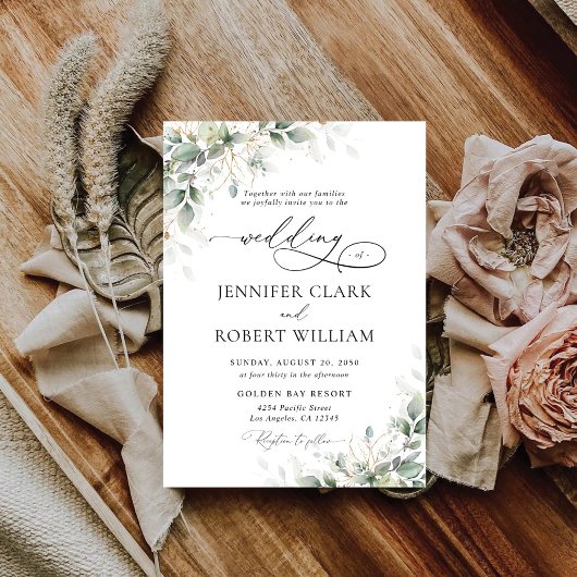 Faire invitation de mariage au eucalyptus