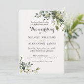 Faire invitation de mariage au eucalyptus | Vert s (Debout devant)
